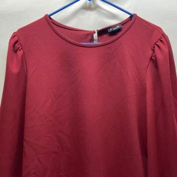 Express Blouse Women's Size XL Maroon Long Sleeve Dark Red Ladies Top Shirt EUC - Picture 2 of 10